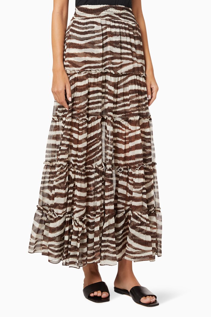 

Ananda Maxi Skirt in Chiffon, Brown