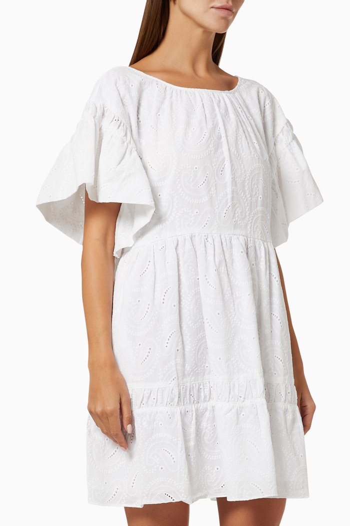 

Mabel Dress in Eyelet Cotton, White