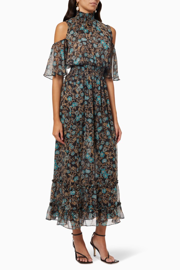 

Plum Dress in Chiffon, Multicolour