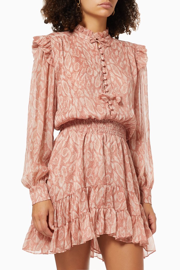 

Solange Dress in Rosy Python, Pink