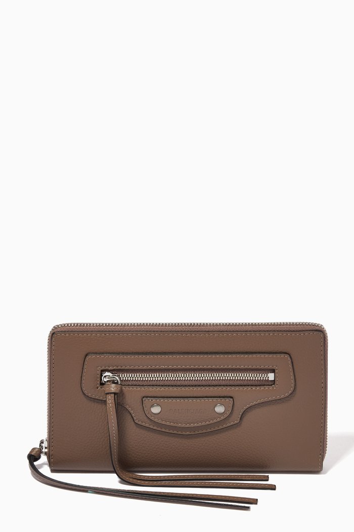 

Neo Classic Continental Wallet in Grained Calfskin, Grey