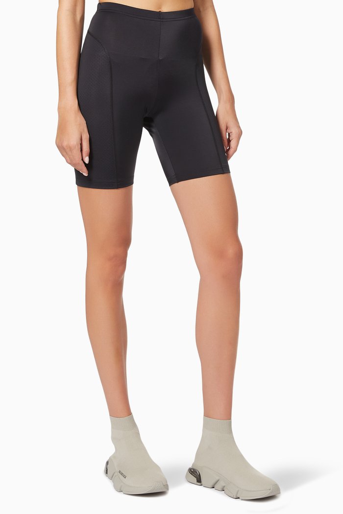 

Sporty B Bike Shorts in Technical Jersey, Black