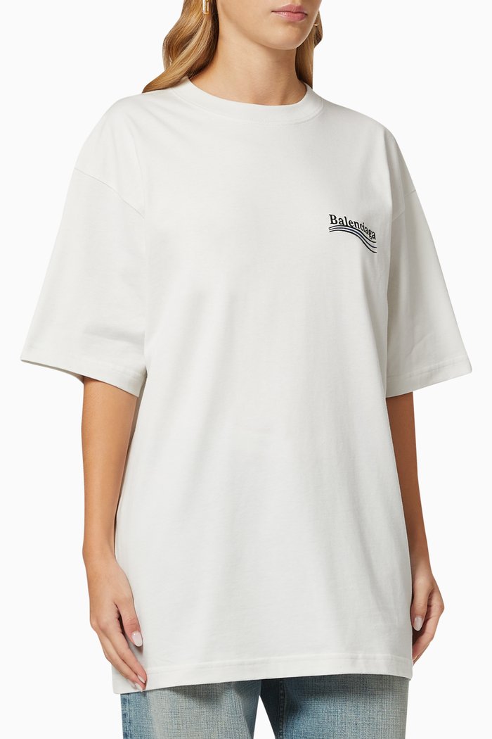 

Political Campaign Large Fit T-shirt in Organic Vintage Jersey, White