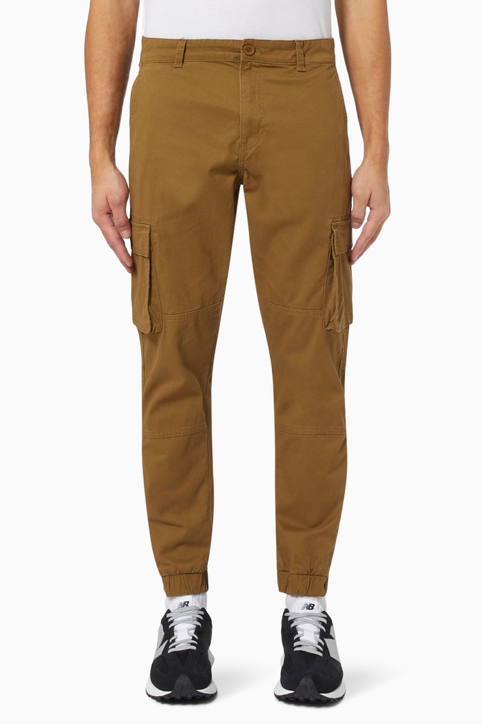 Onscam Cuff Cargo Trousers in Cotton, Brown