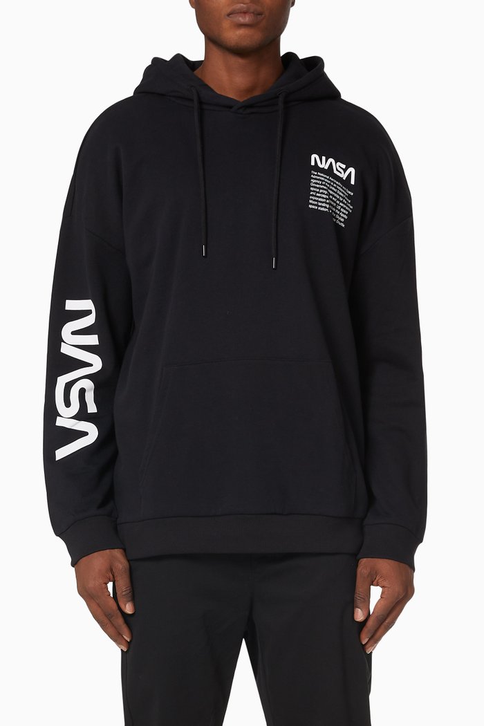 

Nasa Life Hoodie in Organic Cotton, Black
