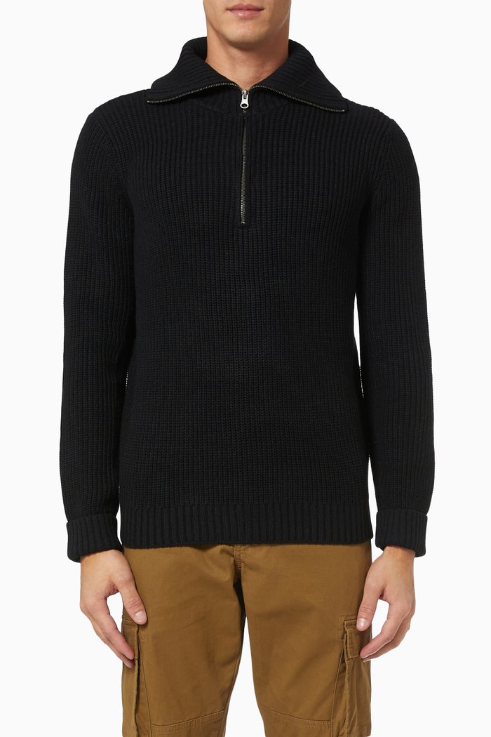 

Onsbevin Life Sweater in Rib-knit, Black