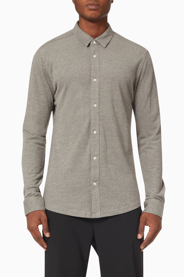 

Cuton Life Shirt in Organic Pique Knit, Grey