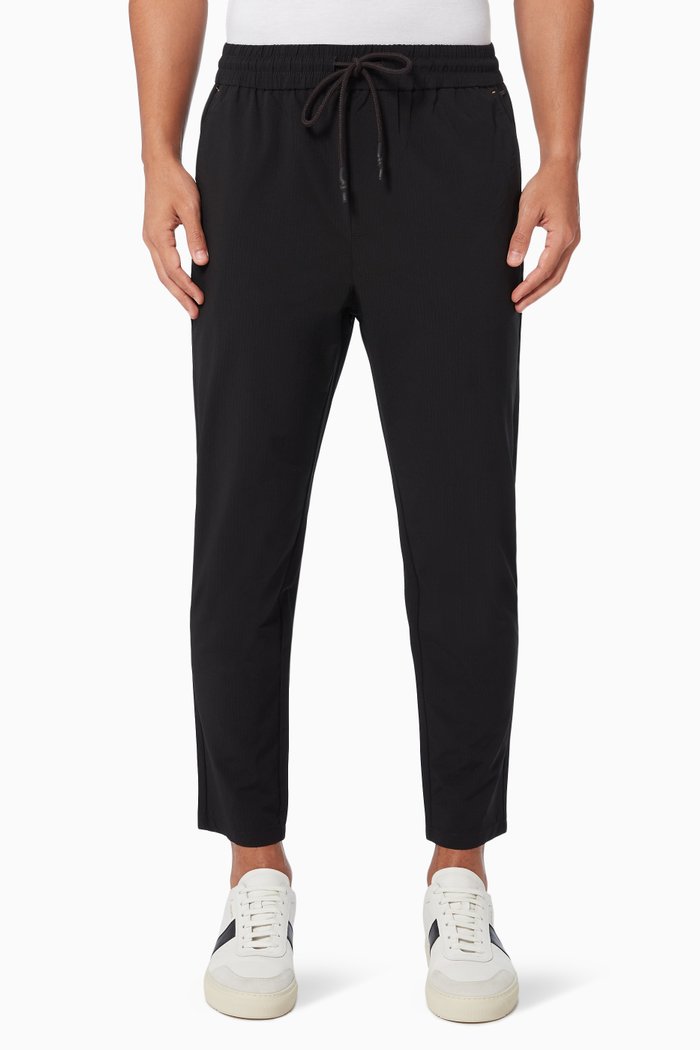 

Linus Cropped Sporty Chinos, Black