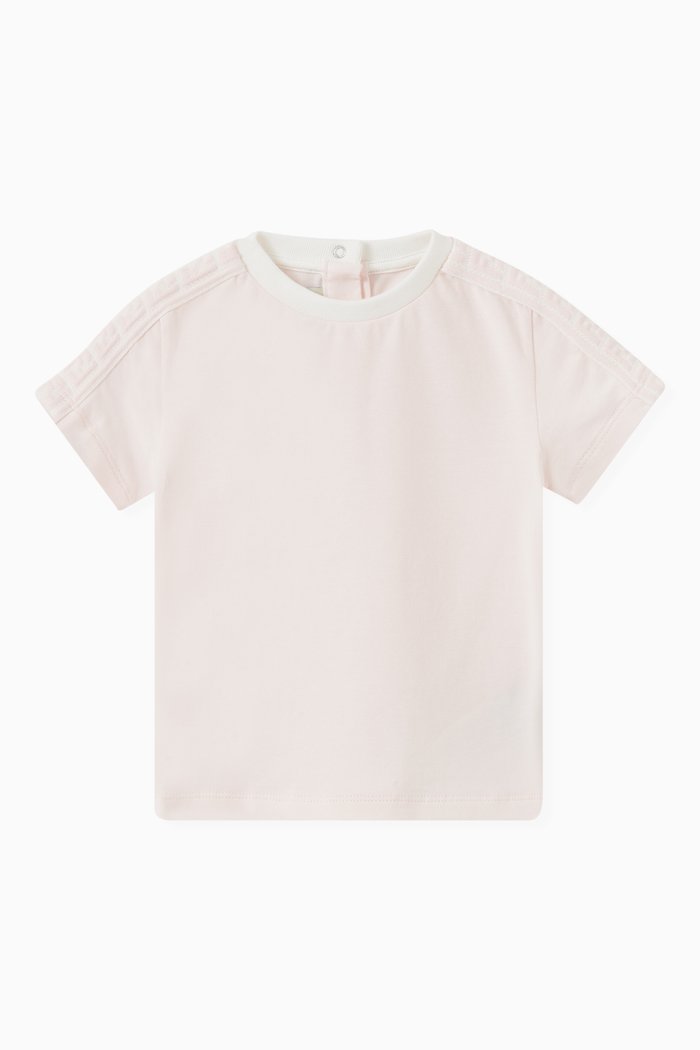 

Logo Tape T-Shirt in Cotton Jersey, Pink