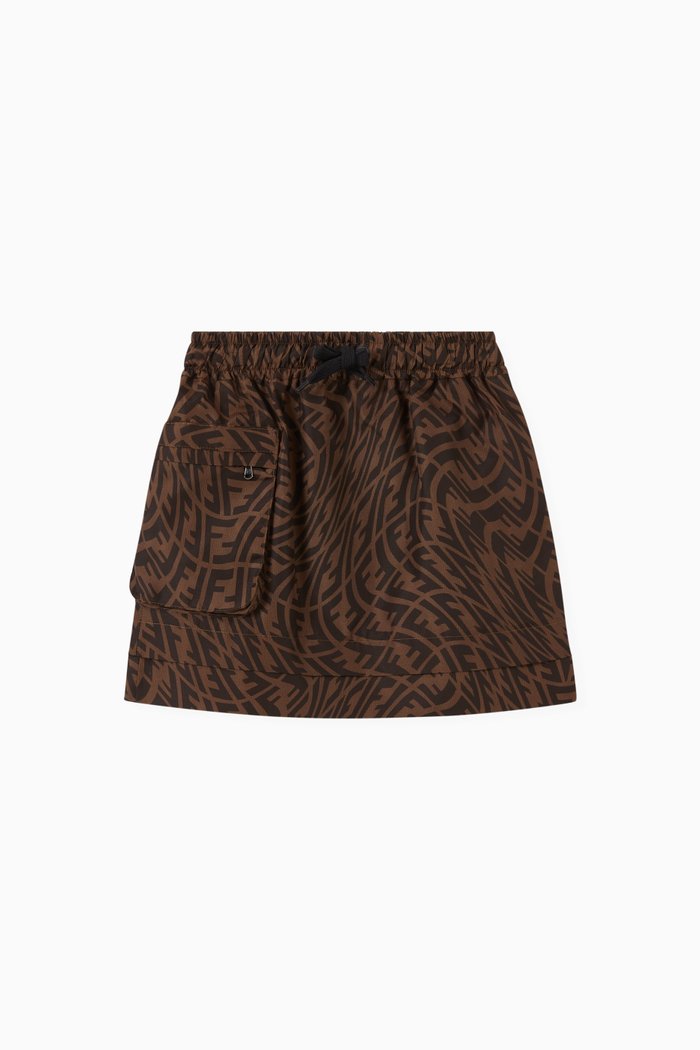 

FF Vertigo Motif Skirt in Cotton, Multicolour