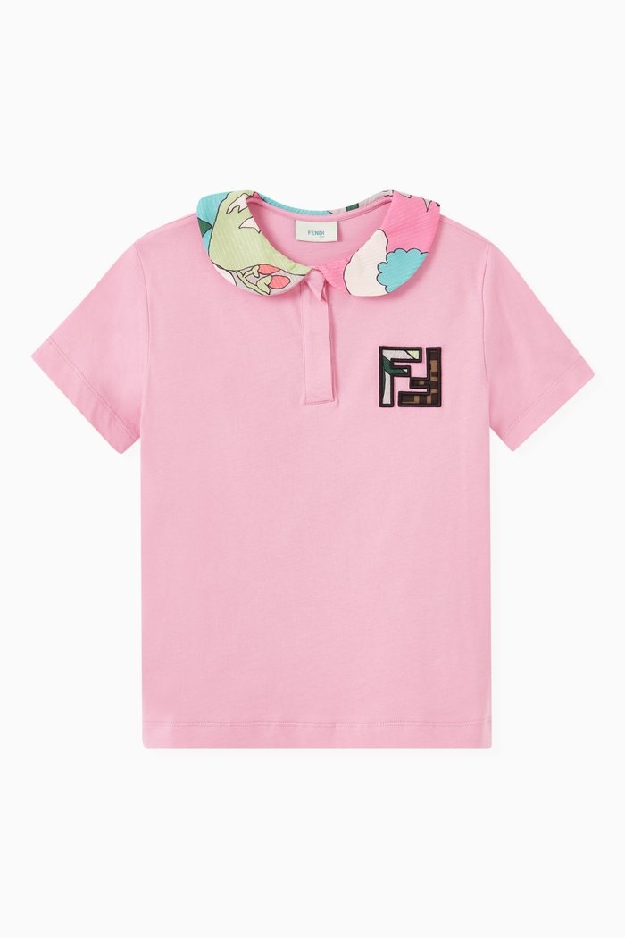 

Peter Pan Collar Top in Cotton, Pink