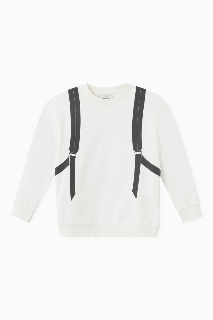 

Backpack Print Sweatshirt in Cotton Fleece, White