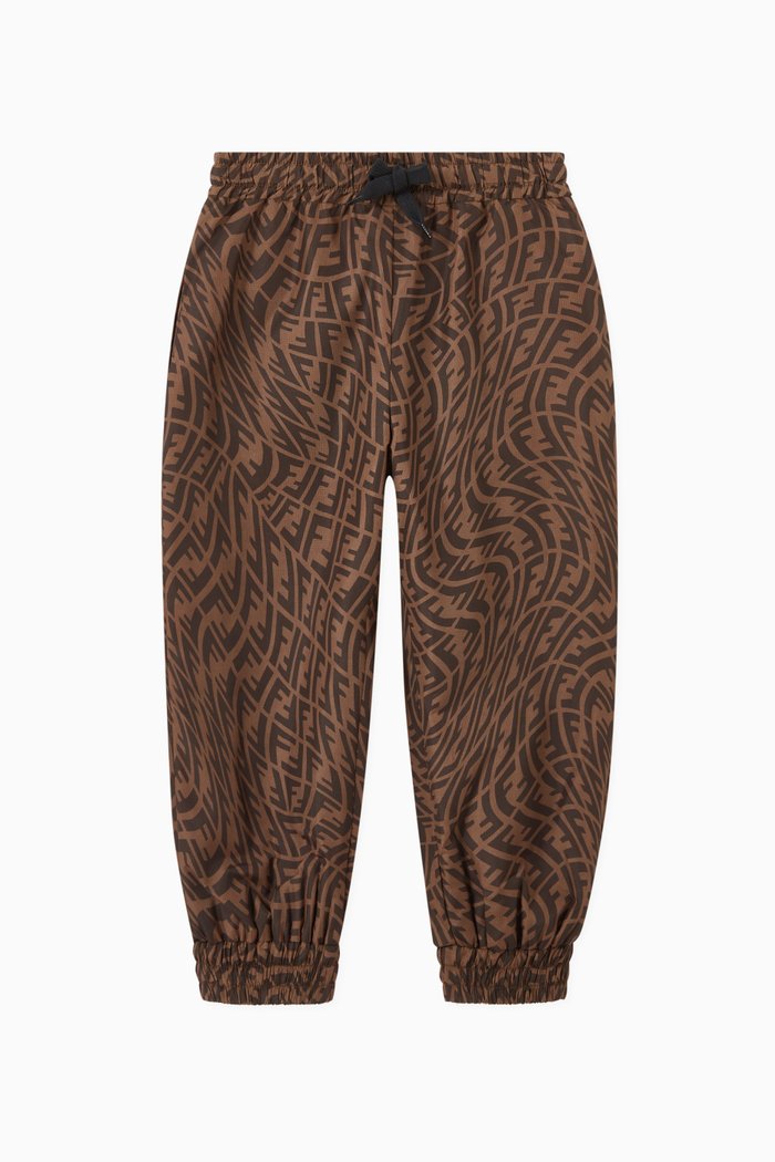 

FF Vertigo Motif Sweatpants in Cotton, Brown