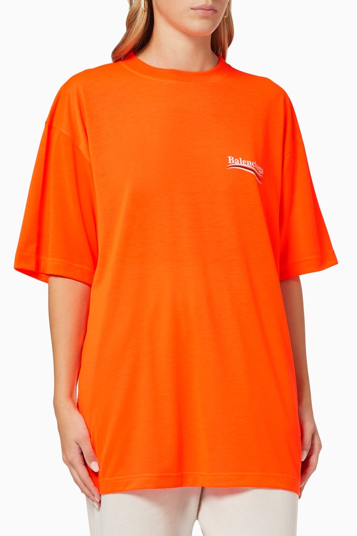 

Political Campaign Large Fit T-shirt in Technical Jersey, Orange