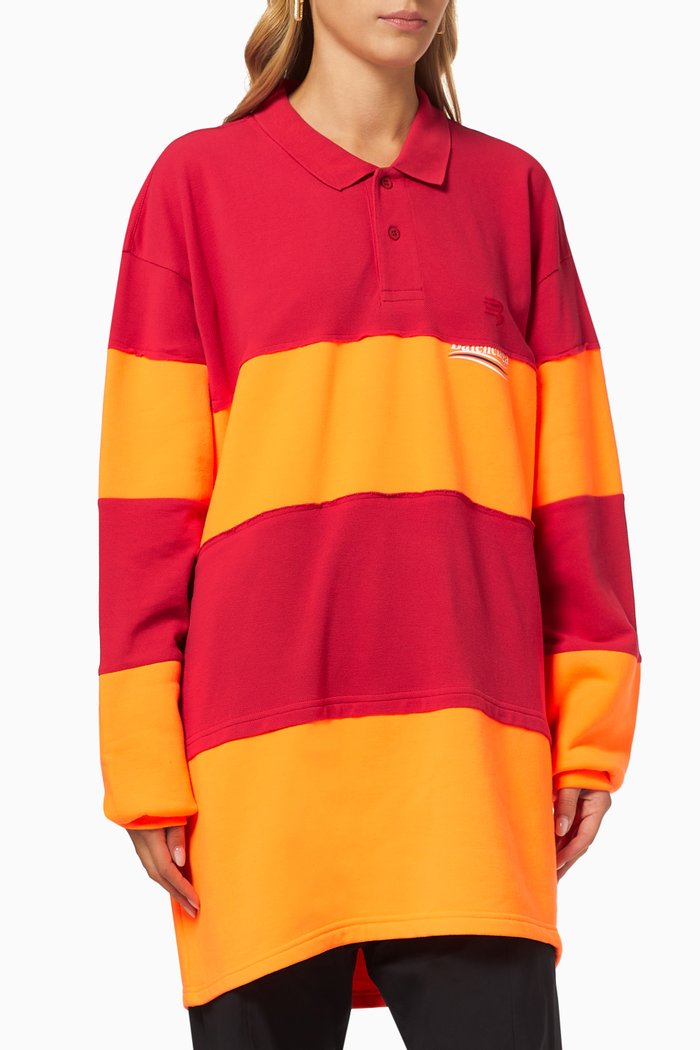 

Patchwork Polo in Cotton, Orange