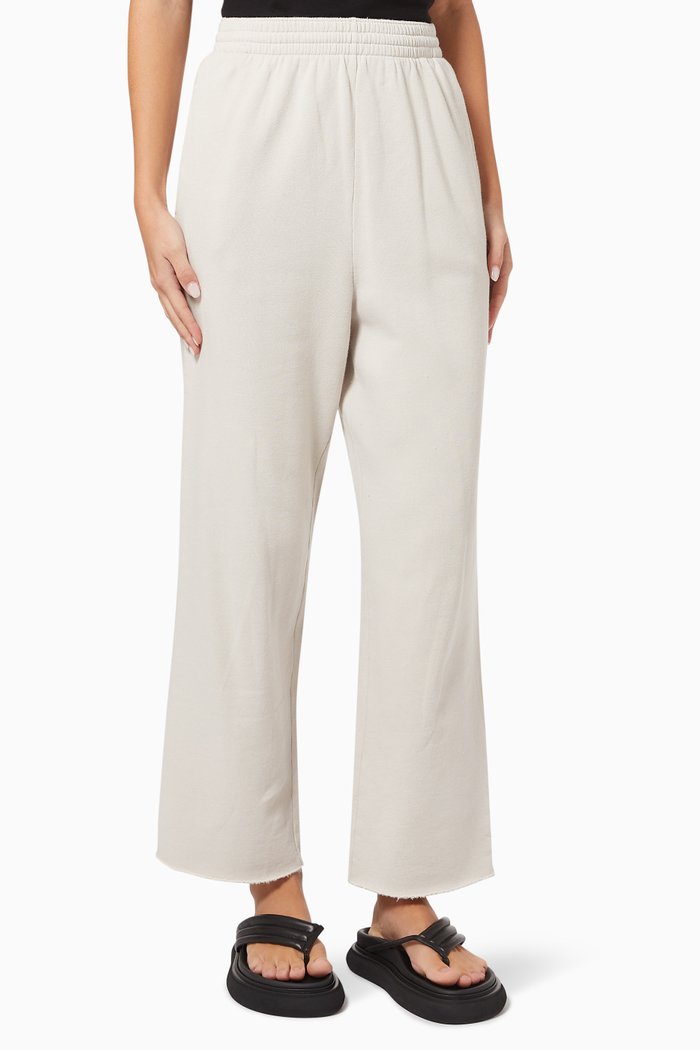 

Cropped Sweatpants in Organic Heavy Fleece, White