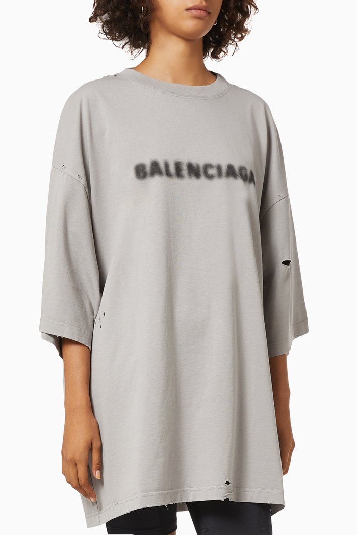 

Blurry Wide Fit T-shirt in Organic Vintage Jersey, Grey
