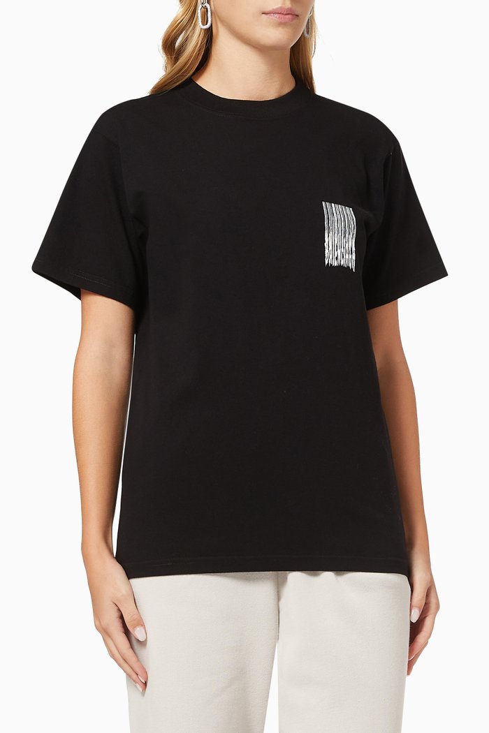 

Barcode Small Fit T-shirt in Vintage Jersey, Black