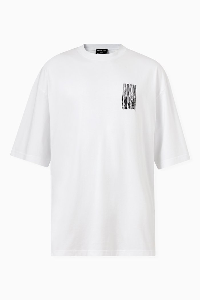 

Barcode Wide Fit T-shirt in Vintage Jersey, White