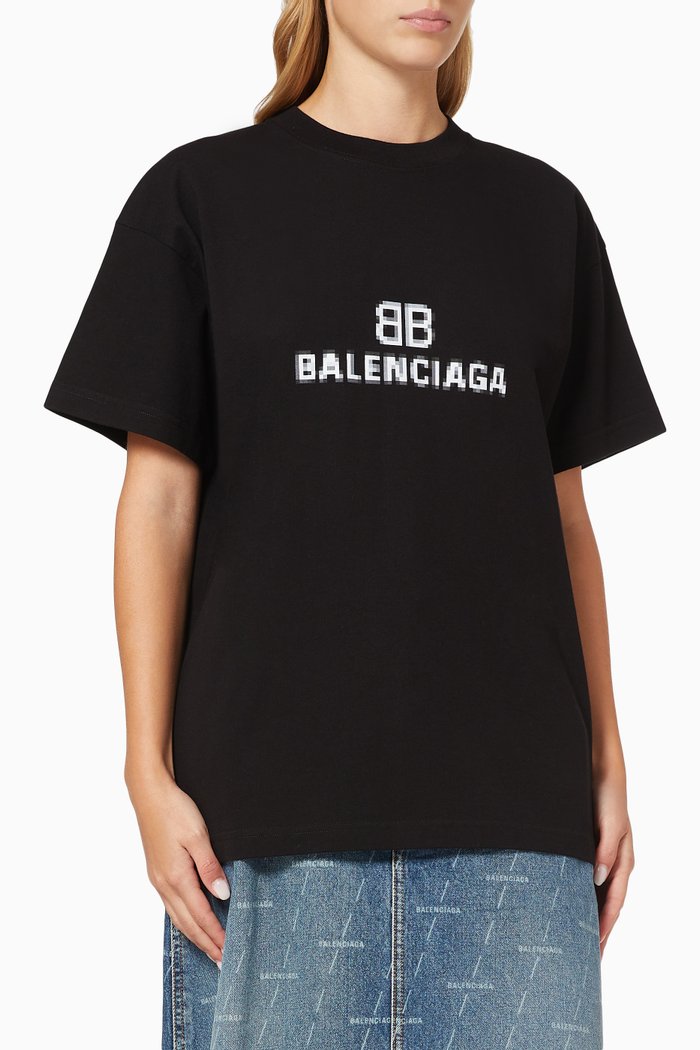 

BB Pixel Medium Fit T-shirt in Vintage Jersey, Black