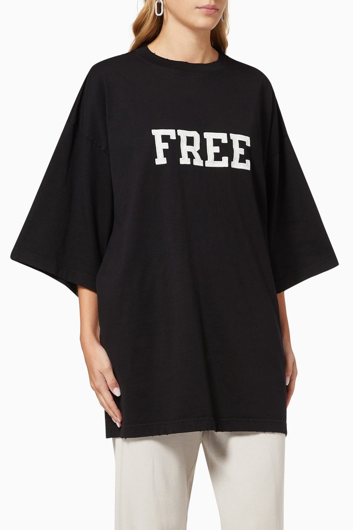

Free Wide Fit T-shirt in Vintage Jersey, Black