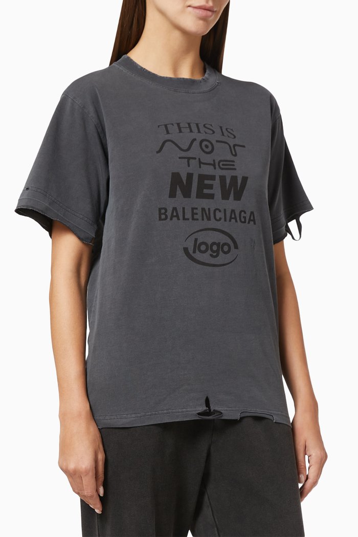 

This Is Not Small Fit T-shirt in Cotton Jersey, Black