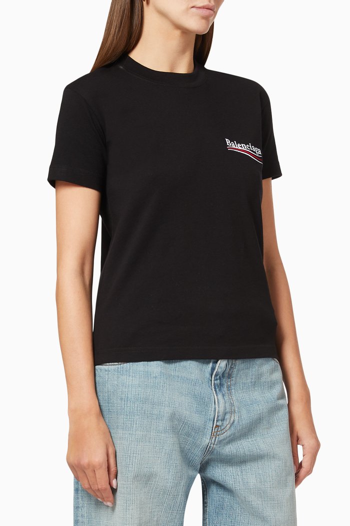 

Political Campaign Small Fit T-shirt in Organic Vintage Jersey, Black
