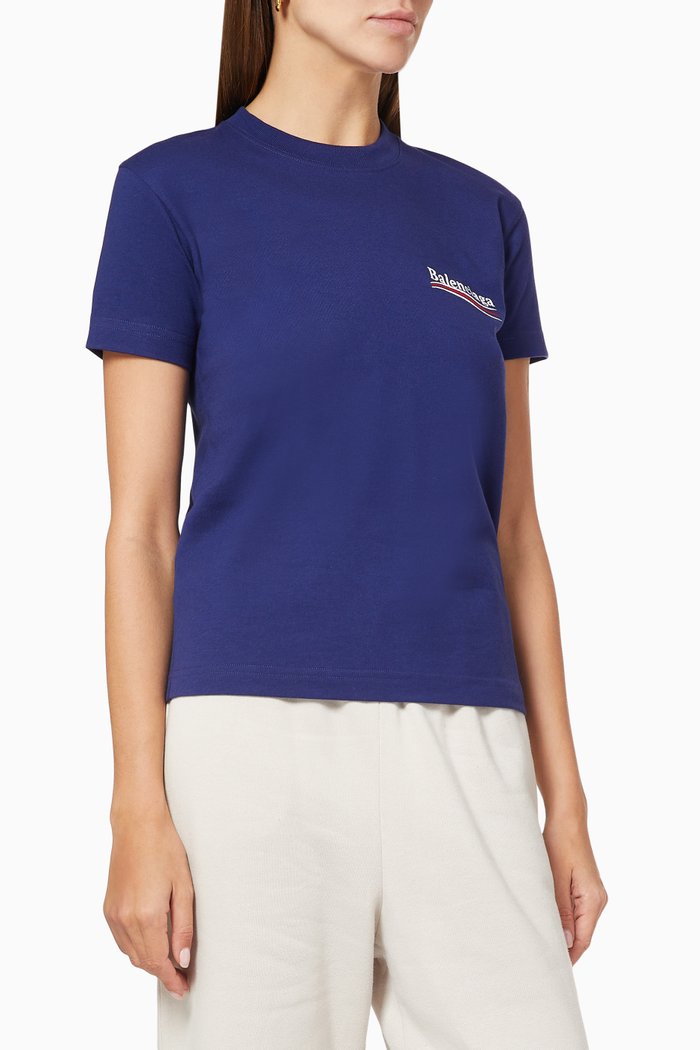 

Political Campaign Small Fit T-shirt in Organic Vintage Jersey, Blue