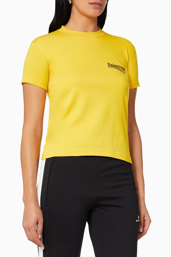 

Political Campaign Small Fit T-shirt in Organic Vintage Jersey, Yellow