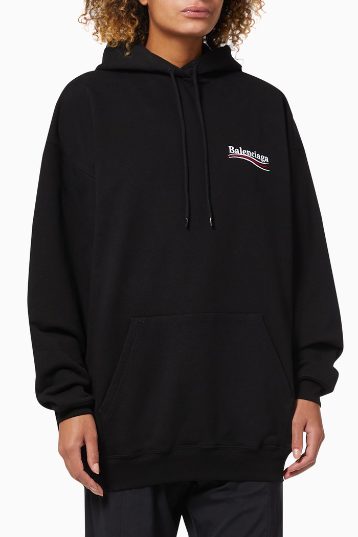 

Logo Hoodie in Medium Fleece, Black