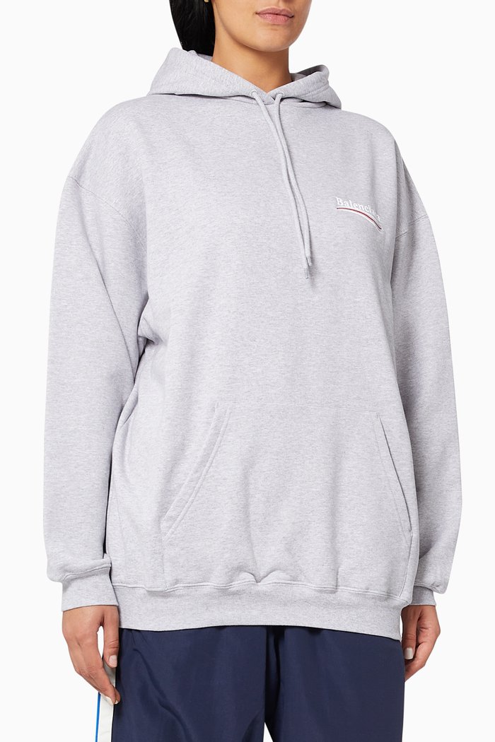

Logo Hoodie in Medium Fleece, Grey