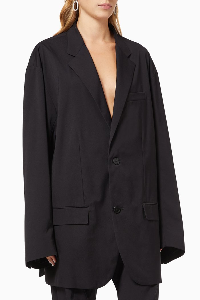 

Tailored Jacket in Stretch Technical Crêpe, Black