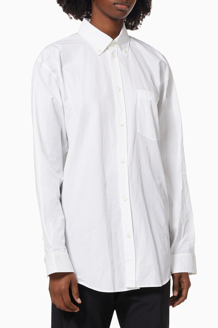 

Hi My Name Is Shirt in Cotton Poplin, White