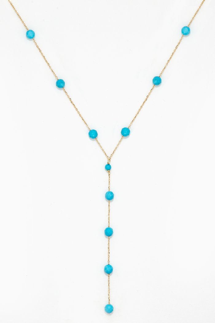 

Y Necklace with Turquoise in 18kt Yellow Gold