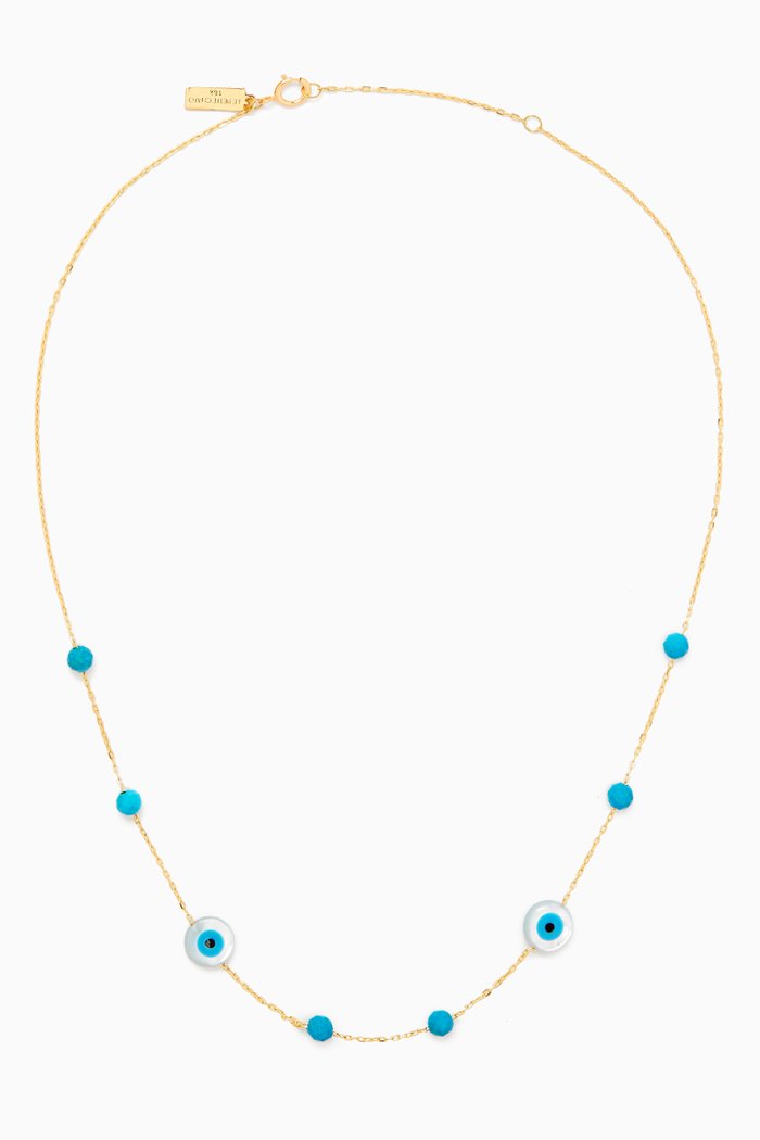 

Eye Charm Necklace with Turquoise in 18kt Yellow Gold