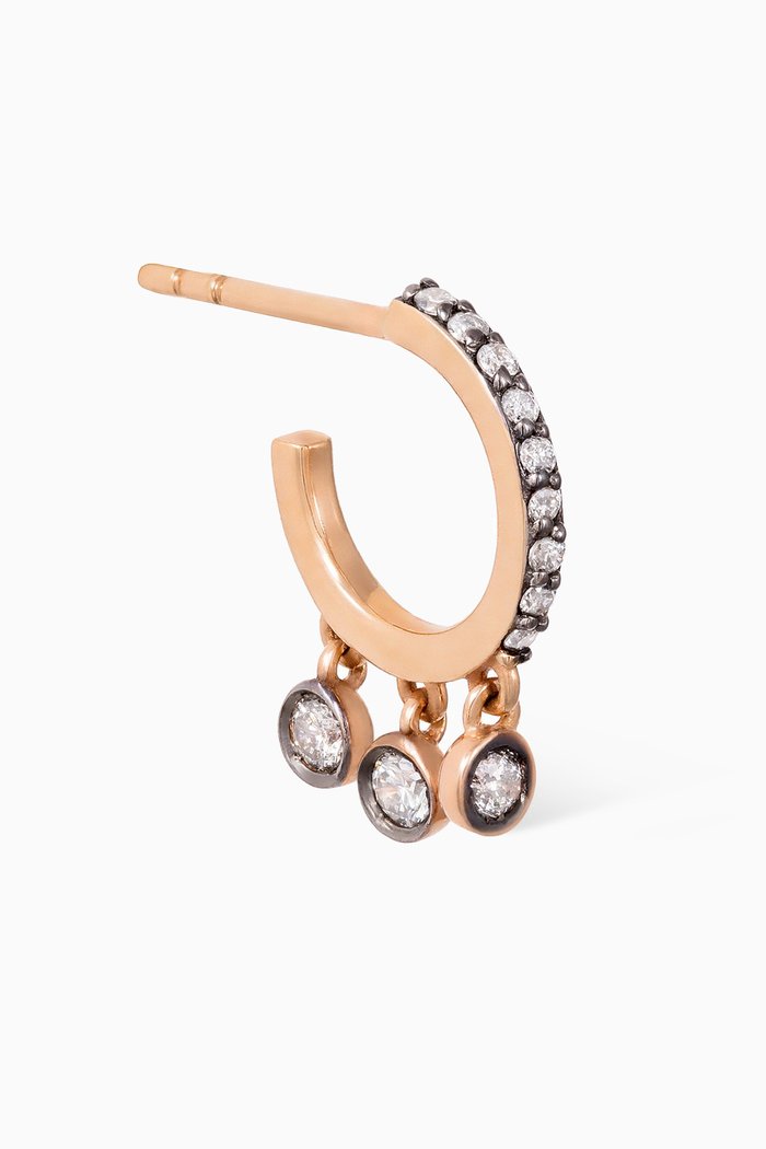 

Dot Hoop Single Earring with Diamonds in 18kt Rose Gold