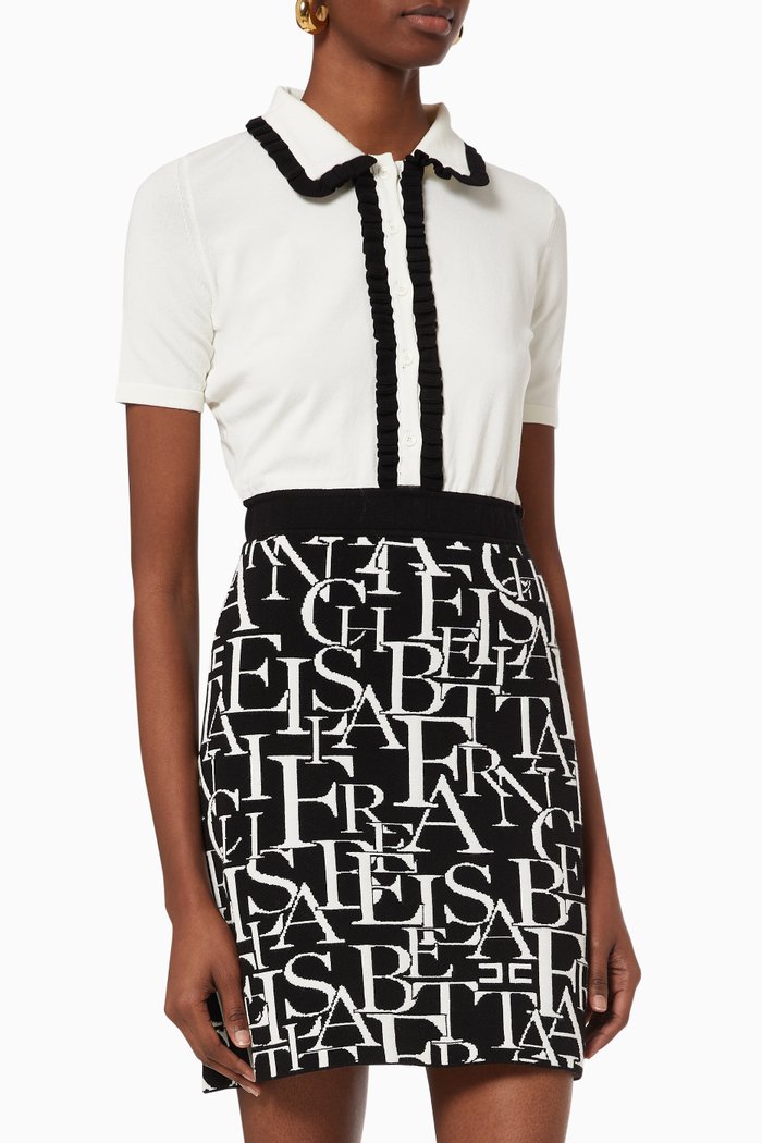

Dress in Lettering Viscose Jacquard, Black