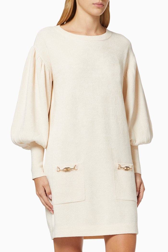 

Boxy Dress in Chenille, White