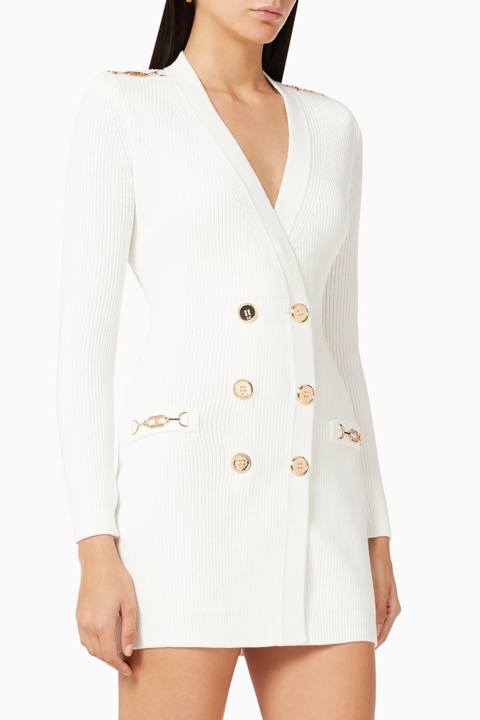 

Coat Dress in Viscose Rib-knit, White