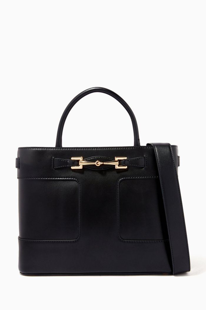 

Small Shopper Bag in Faux Leather, Black