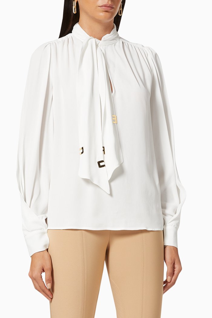 

Tie Blouse in Viscose, White