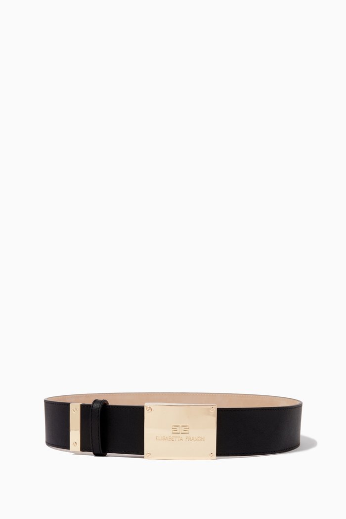 

Logo Belt in Leather, Black