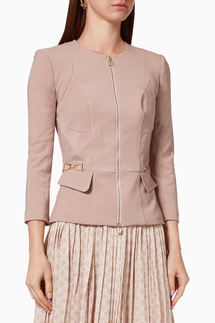 

Zip Jacket in Bi-elastic Fabric, Pink
