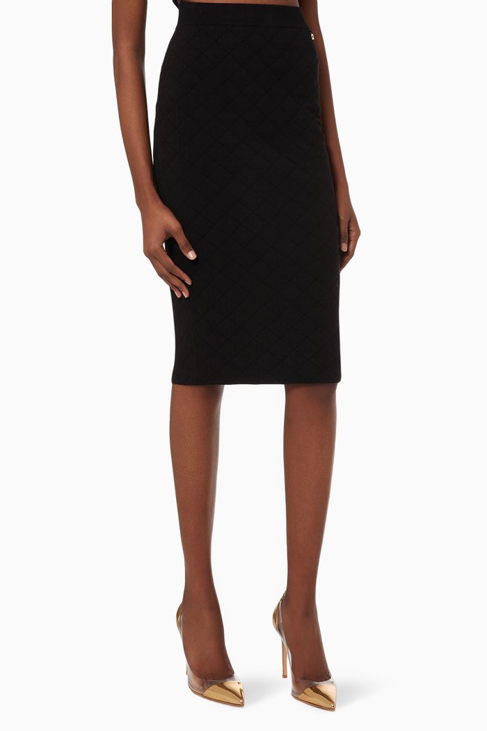 

Pencil Skirt in Quilted Stitch, Black