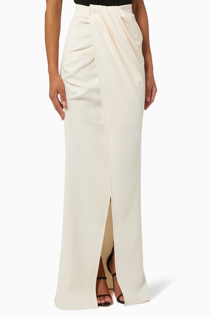 

Frisè Long Skirt in Crêpe, White