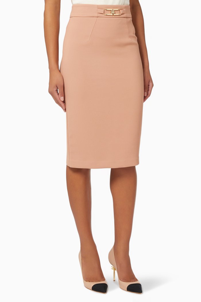 

Midi Skirt in Crêpe, Pink