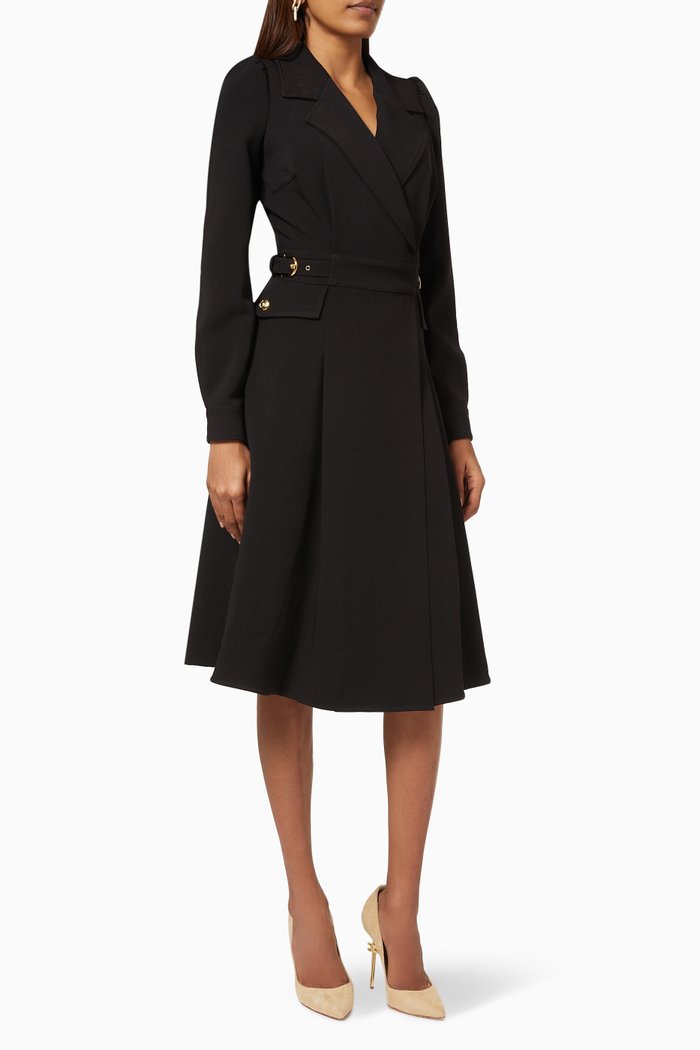 

Coat Dress in Crêpe, Black