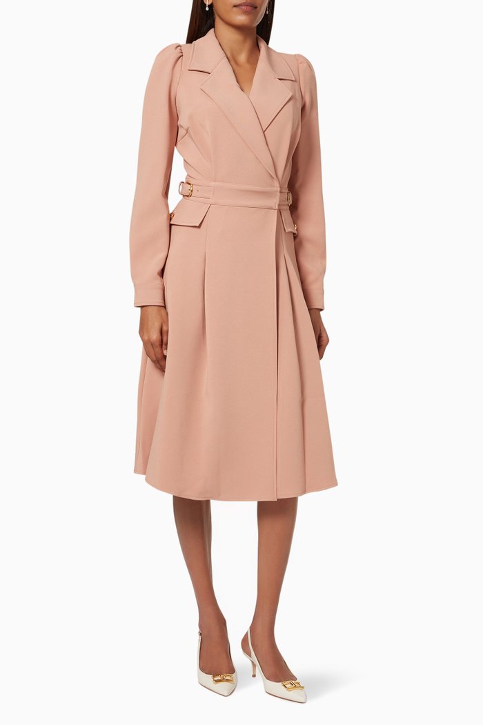 

Coat Dress in Crêpe, Pink