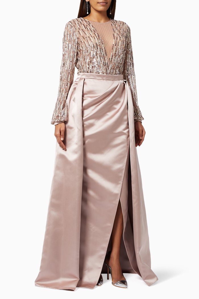 

Divisible Gown in Sequin Tulle & Duchess Satin, Pink