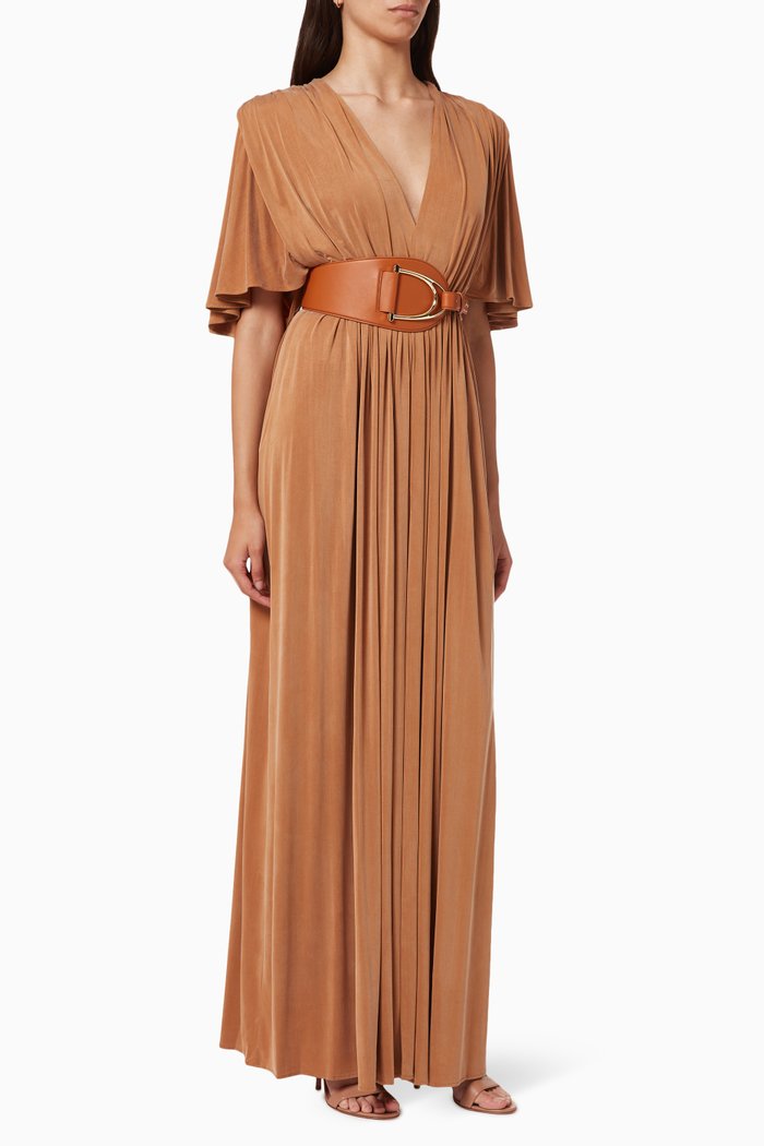 

Maxi Dress in Cupro Jersey, Brown